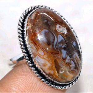 Crazy Lace Agatel Gemstone 925 Sterling Silver Handmade Ring